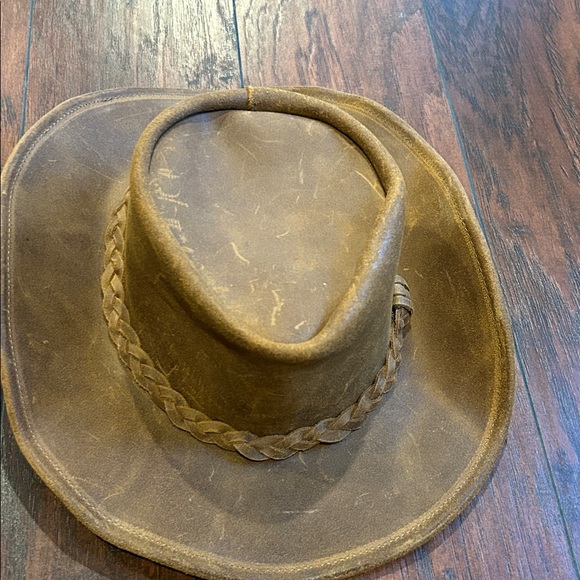 Minnetonka Brown Leather Outback Hat - Picture 5 of 8